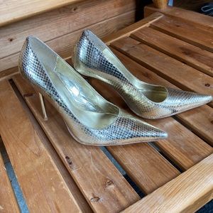 ALDO gold heels